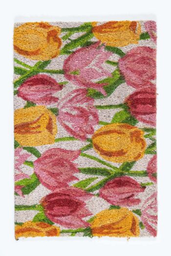 Kokosová rohož - tulipány 40x60 cm