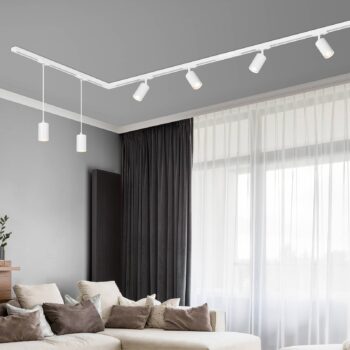 Koľajnicový systém 230 V, biely, 4 reflektory, 2 prívesky, 2,25 m