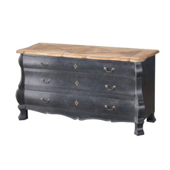 Komoda Lavrence 160 x 50 x 85 old black & natural, 160 x 50 x 85 cm