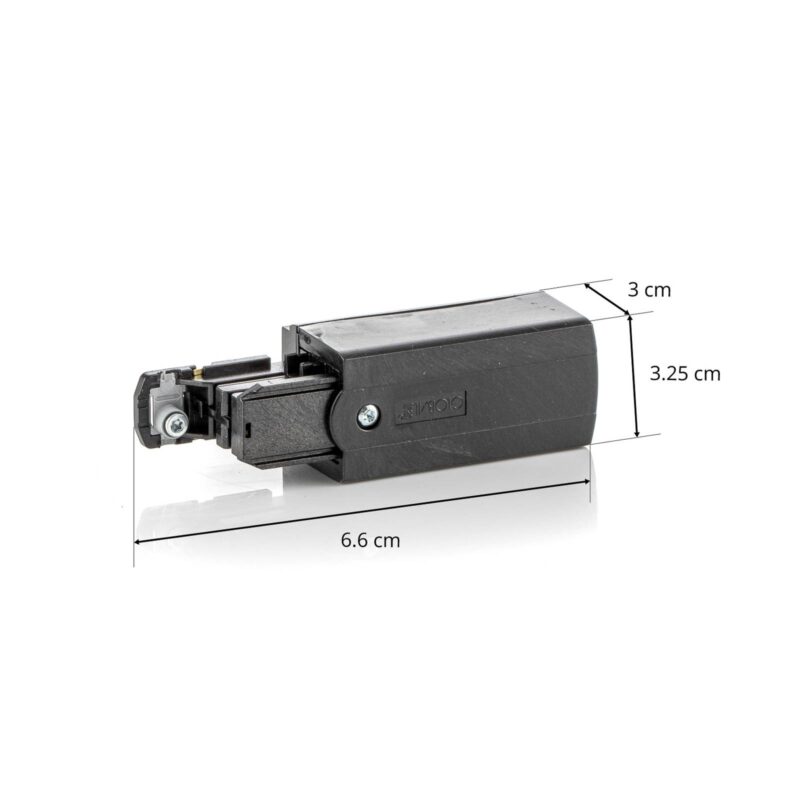 Koncové napájanie vľavo pre koľajnicu Noa čierne Koncové napájanie vľavo pre koľajnicu Noa čierne