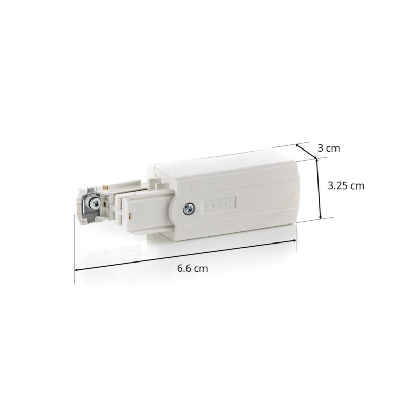 Koncové napájanie vpravo pre koľajnicu Noa biele Koncové napájanie vpravo pre koľajnicu Noa biele