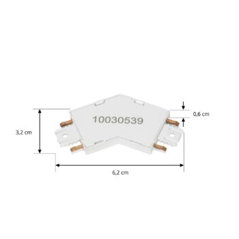 Konektor Lindby Lumaro, biely, 135°, plast