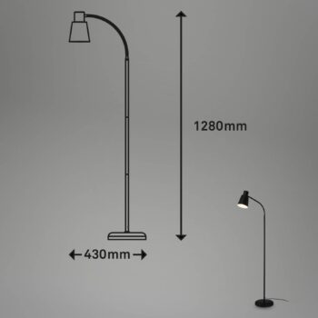 Kovová stojaca lampa 1474015 v čiernej farbe