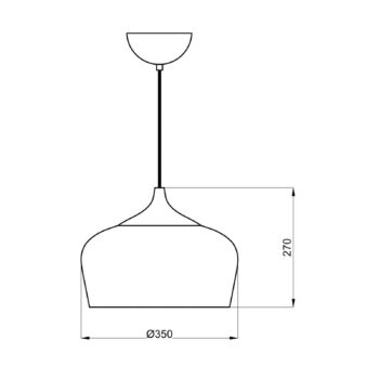 Kovová závesná lampa Voltige v čiernej