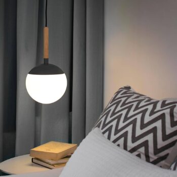 Kovový prvok v tmavosivej – závesná lampa Mine