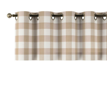 Krátky záves na kolieskach, béžovo-biele veľké káro, 130 x 40 cm, Quadro, 136-08