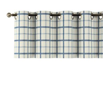 Krátky záves na kolieskach, modré káro na svetlobéžoom podklade, 260 x 40 cm, Avinon, 131-66