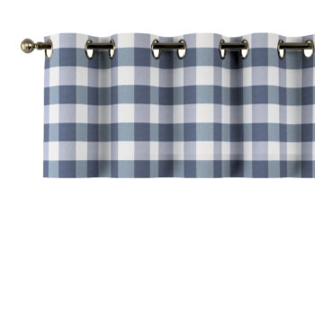 Krátky záves na kolieskach, modro - biele veľké káro, 130 x 40 cm, Quadro, 136-03