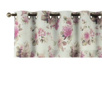 Krátky záves na kolieskach, ružovo-béžové ruže na krémovom podklade, 130 x 40 cm, Londres, 141-07