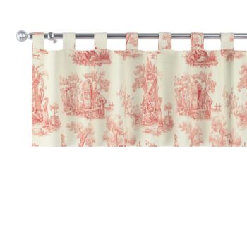 Krátky záves na pútkach, bordový vzor na svetlobéžovom podklade, 390 x 40 cm, Avinon, 132-15
