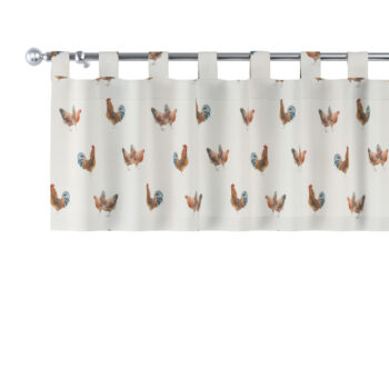 Krátky záves na pútkach, hnedé kohúty na krémovom podklade, 260 x 40 cm, Flowers, 141-80