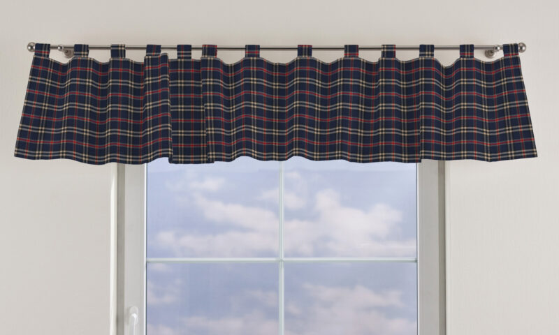 Krátky záves na pútkach, modro - červené káro, 390 x 40 cm, Quadro, 142-68 Krátky záves na pútkach, modro - červené káro, 390 x 40 cm, Quadro, 142-68