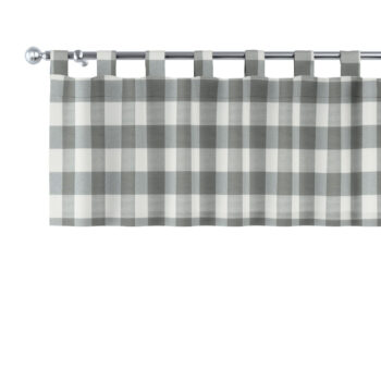 Krátky záves na pútkach, sivo-biele veľké káro, 260 x 40 cm, Quadro, 136-13