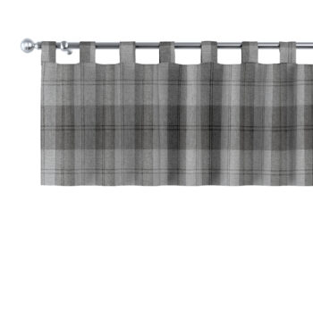 Krátky záves na pútkach, sivo - grafitové káro, 130 x 40 cm, Edinburg, 115-75