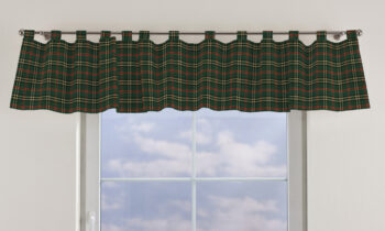 Krátky záves na pútkach, zeleno - červené káro, 390 x 40 cm, Quadro, 142-69