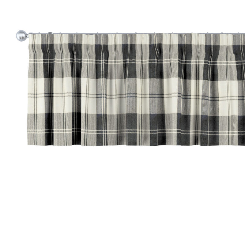 Krátky záves na riasiacej páske, čierno - biele káro, 130 x 40 cm, Edinburg, 115-74 Krátky záves na riasiacej páske, čierno - biele káro, 130 x 40 cm, Edinburg, 115-74