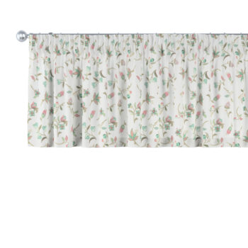 Krátky záves na riasiacej páske, malé kvety na svetlom pozadí, 260 x 40 cm, Londres, 122-02