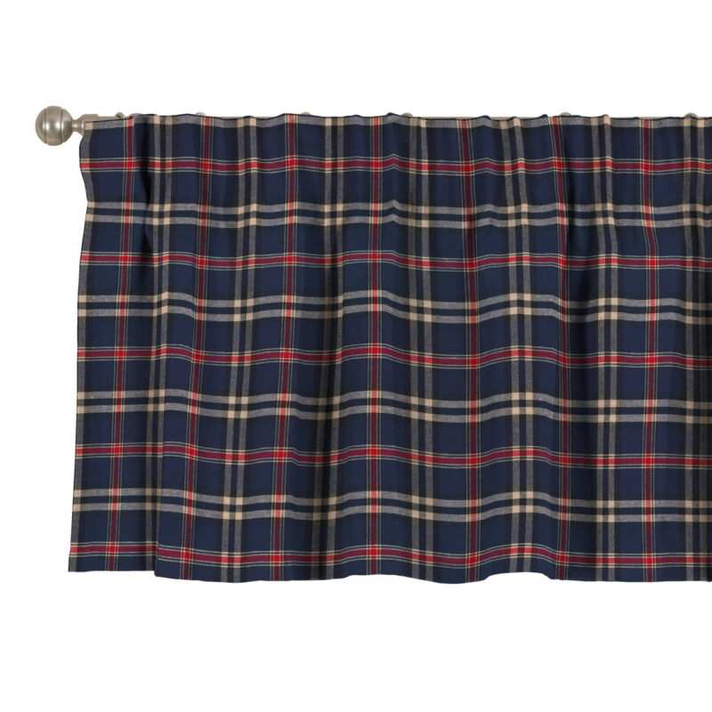 Krátky záves na riasiacej páske, modro - červené káro, 130 x 40 cm, Quadro, 142-68 Krátky záves na riasiacej páske, modro - červené káro, 130 x 40 cm, Quadro, 142-68