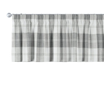 Krátky záves na riasiacej páske, sivo - biele káro, 390 x 40 cm, Edinburg, 115-79