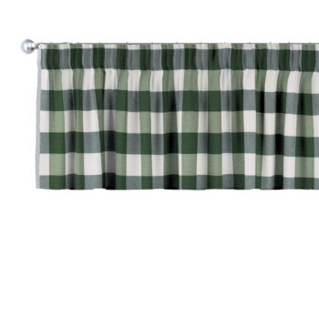 Krátky záves na riasiacej páske, zelená a biela kocka (5,5x5,5cm), 130 x 40 cm, Quadro, 144-36