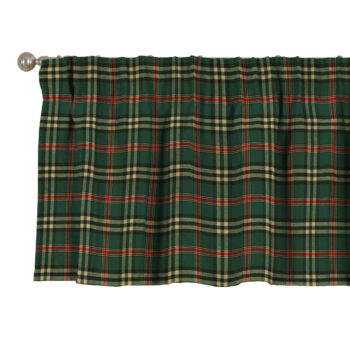 Krátky záves na riasiacej páske, zeleno - červené káro, 390 x 40 cm, Quadro, 142-69