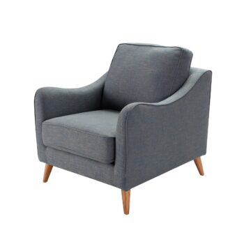 Kreslo Venuste denim blue/brown, 78 x 90 x 90 cm