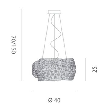 Krištáľová závesná lampa Diamante Ø 40 cm