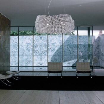 Krištáľová závesná lampa Diamante Ø 95 cm