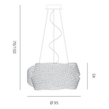 Krištáľová závesná lampa Diamante Ø 95 cm