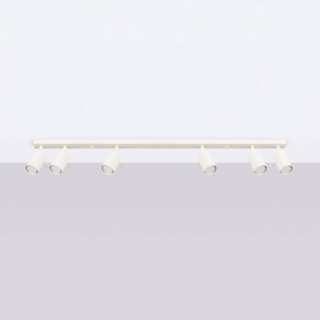 Kruhové stropné reflektory, béžová farba, dĺžka 117 cm, oceľ, 6 svetiel.