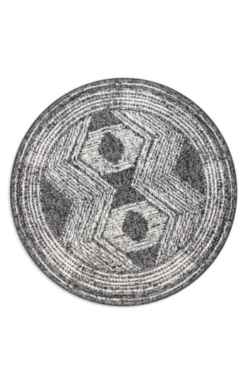Kruhový kusový koberec Elle Decoration Gemini 106029 Black Ø 100 cm