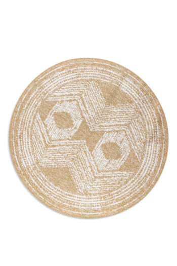 Kruhový kusový koberec Elle Decoration Gemini 106032 Ochre Ø 200 cm