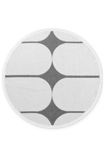 Kruhový kusový koberec Northrugs Duet 106244 Black White Ø 160 cm
