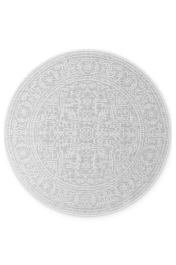 Kruhový kusový koberec Northrugs Duet 106249 White Grey Ø 160 cm