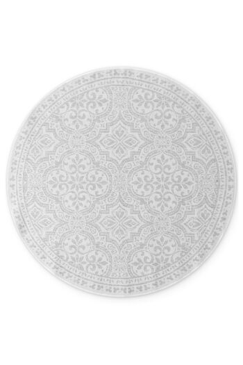 Kruhový kusový koberec Northrugs Duet 106251 White Grey Ø 160 cm