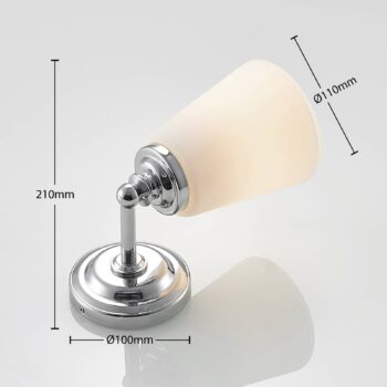 Kúpeľňové nástenné svietidlo Arcchio Mahdi, chróm, sklo, 11 cm, IP44