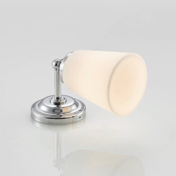 Kúpeľňové nástenné svietidlo Arcchio Mahdi, chróm, sklo, 11 cm, IP44