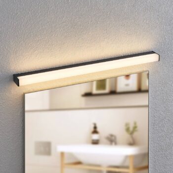 Kúpeľňové nástenné svietidlo Lindby LED Ulisan, 89 cm, čierne, hranaté