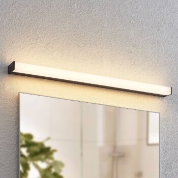 Kúpeľňové nástenné svietidlo Lindby LED Ulisan, 89 cm, čierne, hranaté