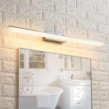 Kúpeľňové nástenné svietidlo Lucande LED Julie, 75 cm, chróm, kov, IP44