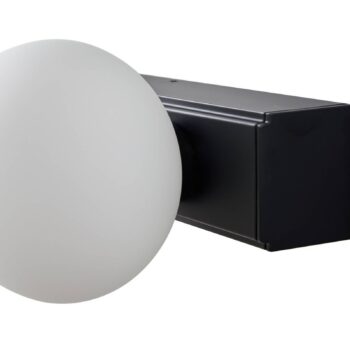 Kúpeľňové nástenné svietidlo Lucande LED Myrra, čierne, sklo, 60 cm, IP44