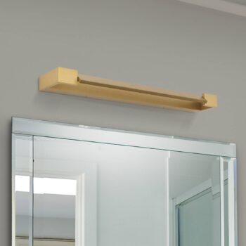 Kúpeľňové nástenné svietidlo Marylin LED, dĺžka 60 cm, zlatá farba, hliník