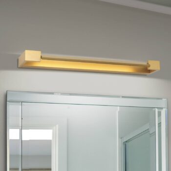 Kúpeľňové nástenné svietidlo Marylin LED, dĺžka 60 cm, zlatá farba, hliník