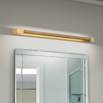 Kúpeľňové nástenné svietidlo Marylin LED, dĺžka 90 cm, zlatá farba, hliník