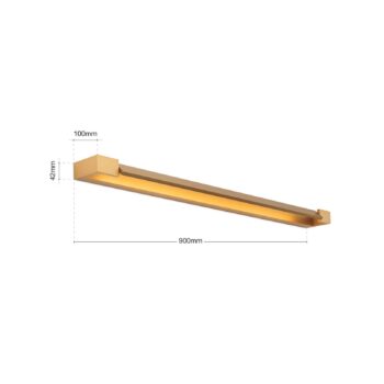 Kúpeľňové nástenné svietidlo Marylin LED, dĺžka 90 cm, zlatá farba, hliník