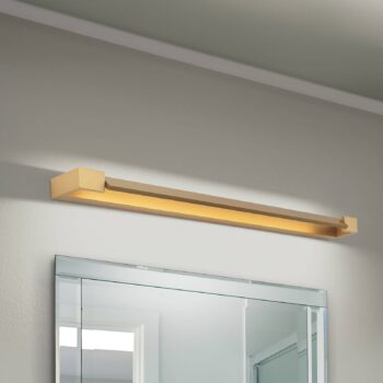 Kúpeľňové nástenné svietidlo Marylin LED, dĺžka 90 cm, zlatá farba, hliník