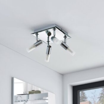 Kúpeľňové stropné svietidlo Lindby Zela, 32 cm, chróm, 4 svetlá, IP44
