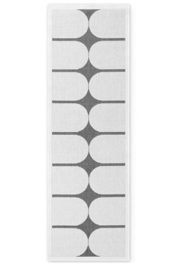 Kusový behúň Northrugs Duet 106244 Black White 80x250 cm