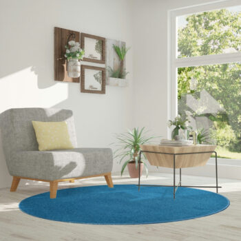 Kusový koberec Eton tyrkys kruh, 57x57 (priemer) kruh, modrá