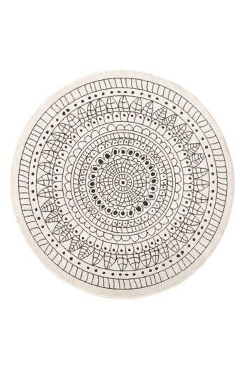 Kusový koberec Northrugs Twin 103101 Black Cream Ø 240 cm